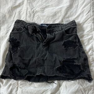 Hollister Charcoal Distressed Mini Skirt